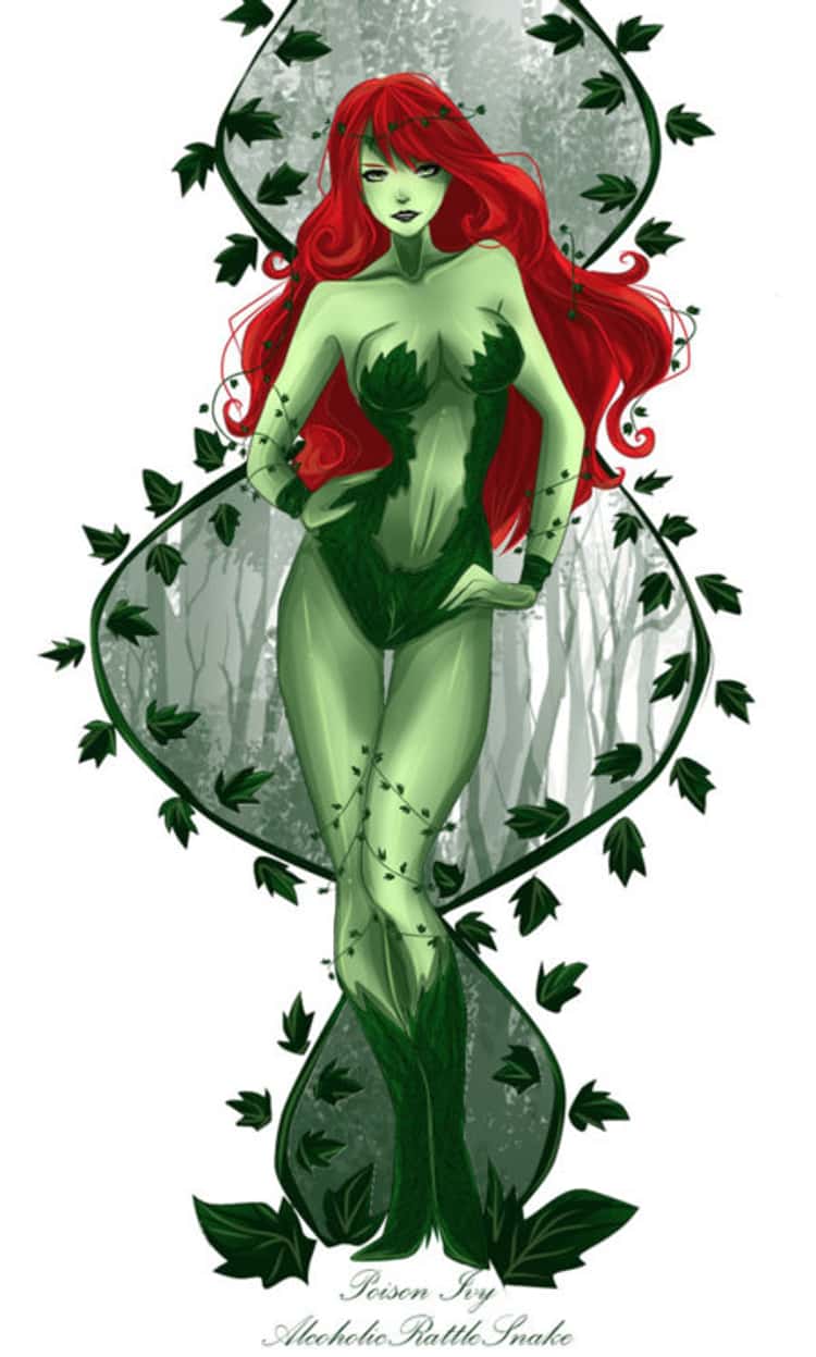 Poison Ivy Cartoon Drawing Wallpapers