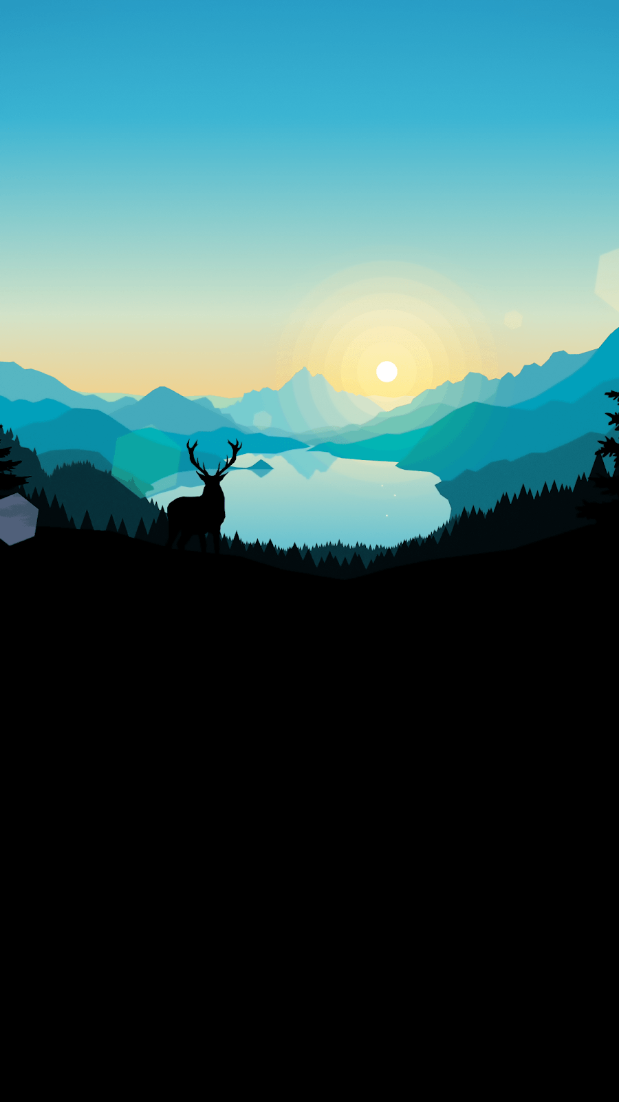 Poly Lakeside Minimal Wallpapers