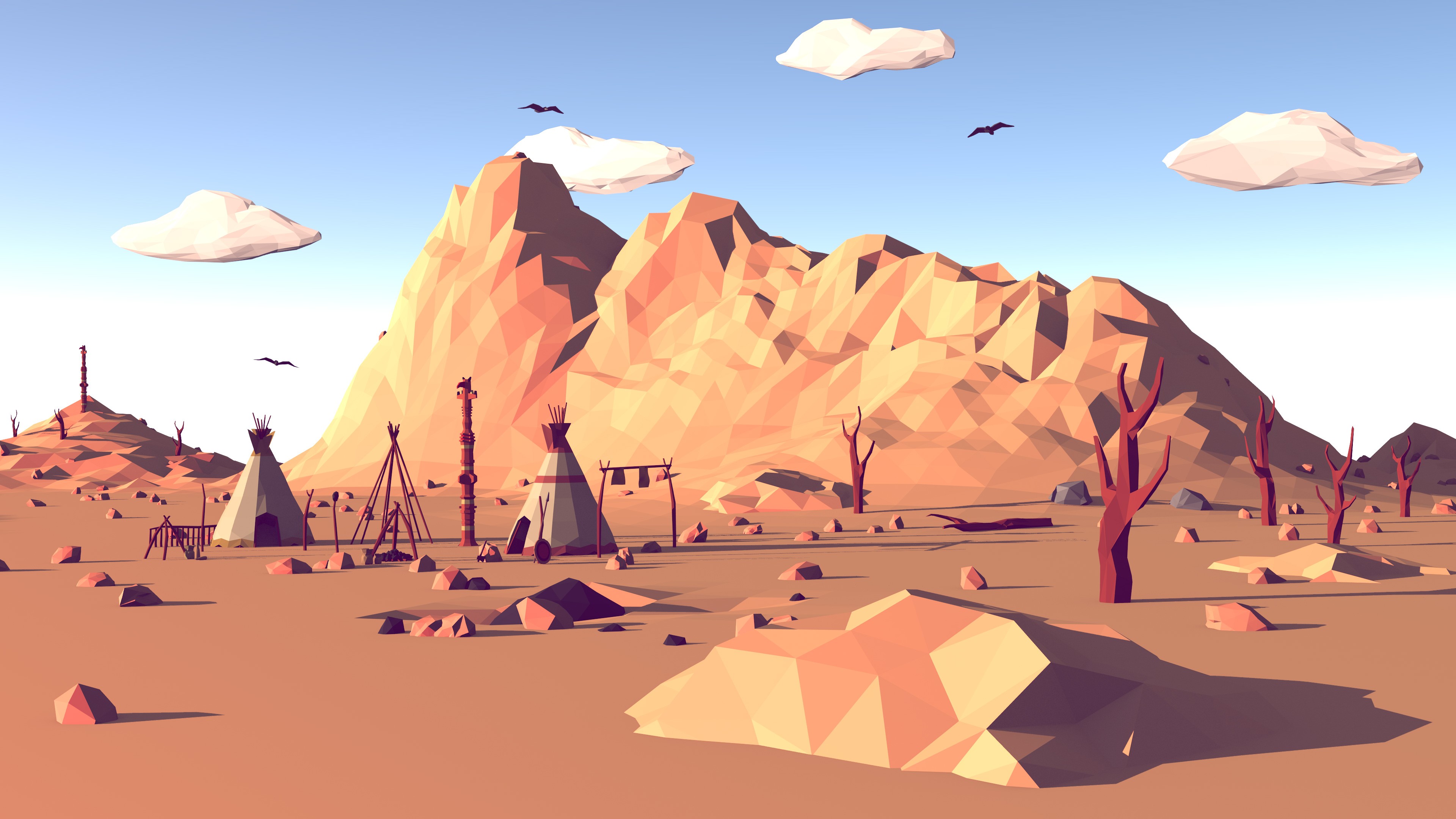 Polygon Landscape Wallpapers