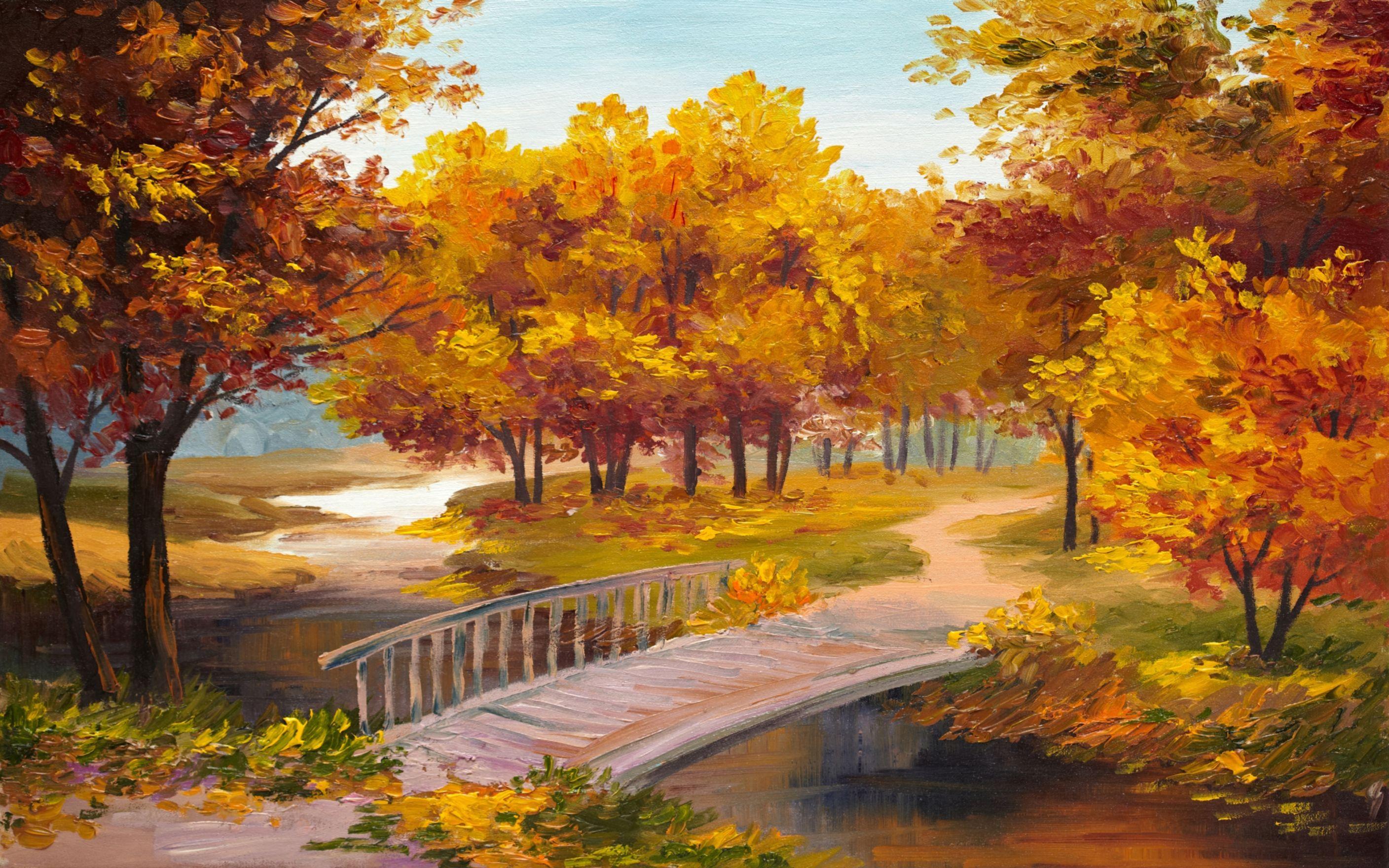Pond Autumn Park Wallpapers