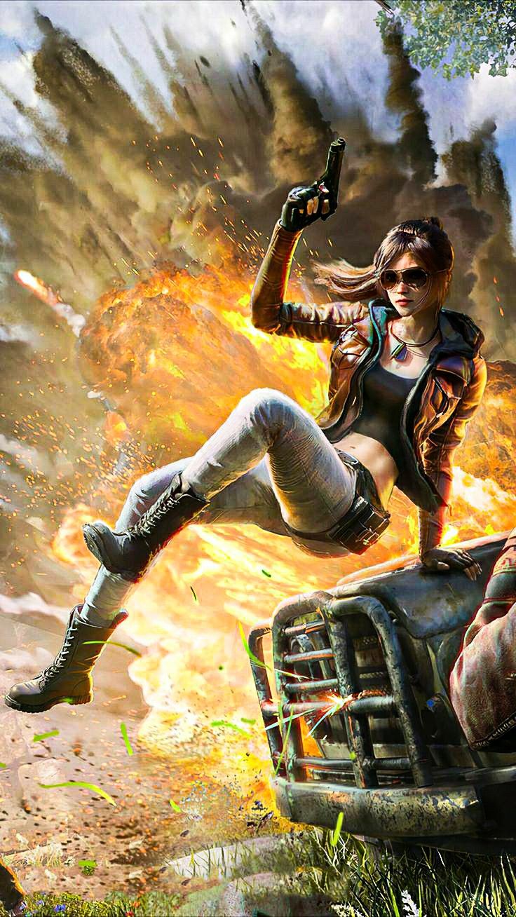 PUBG Cyborg Warrior Girl Wallpapers