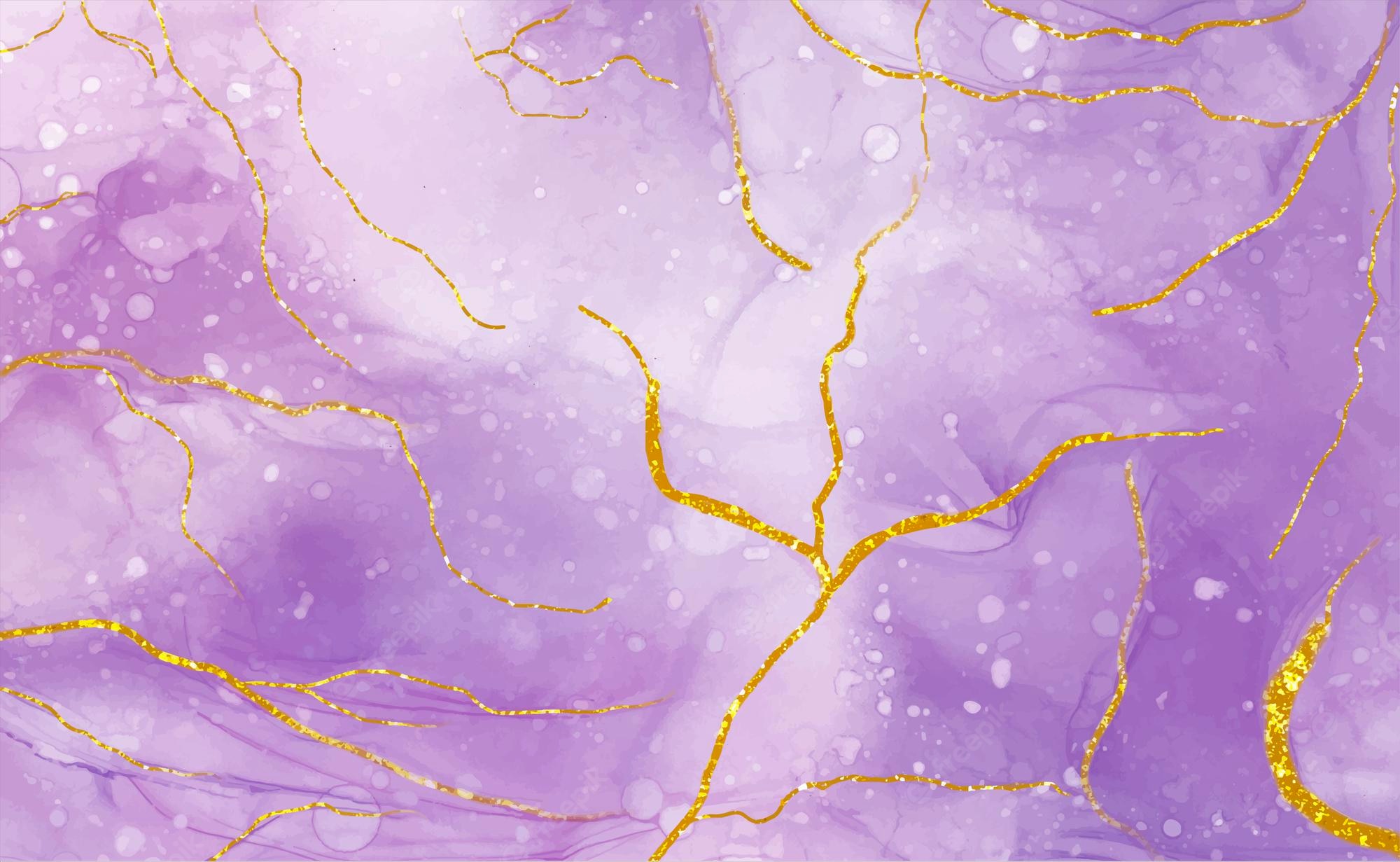 Purple And Gold Marble Background