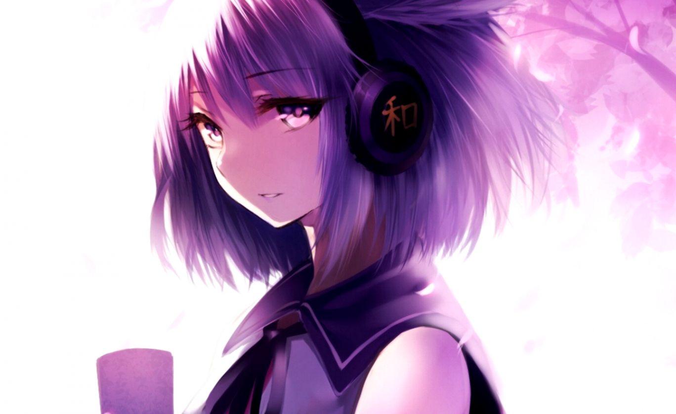 Purple Anime Girl Wallpapers