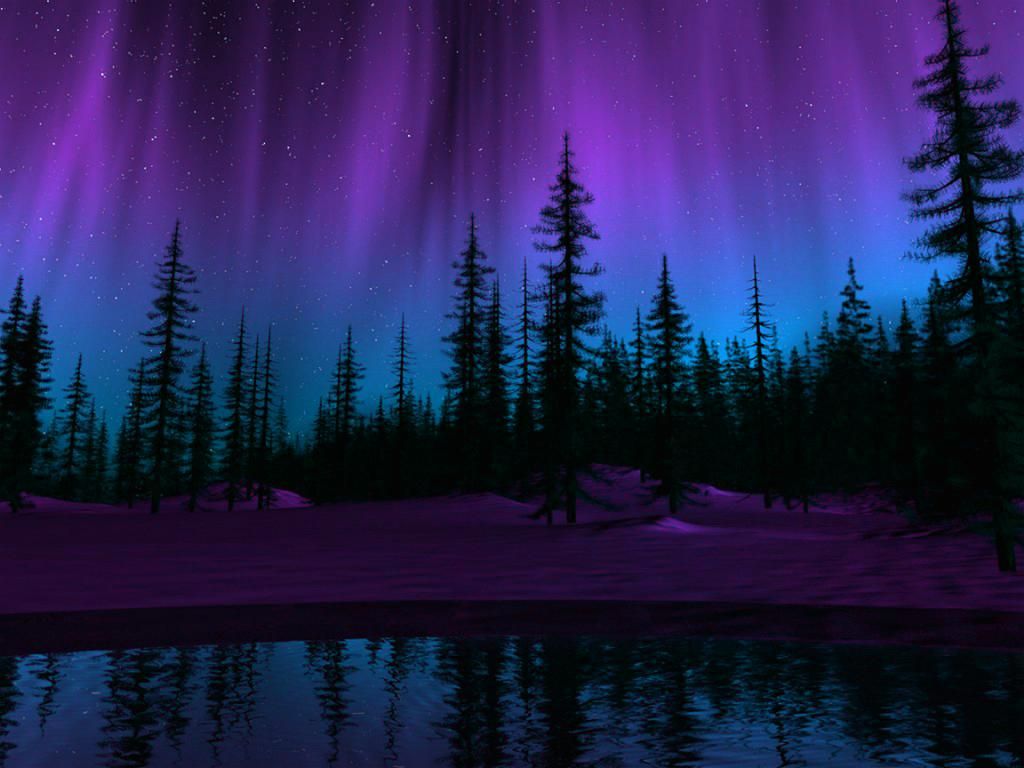 Purple Aurora Borealis Hd Wallpapers