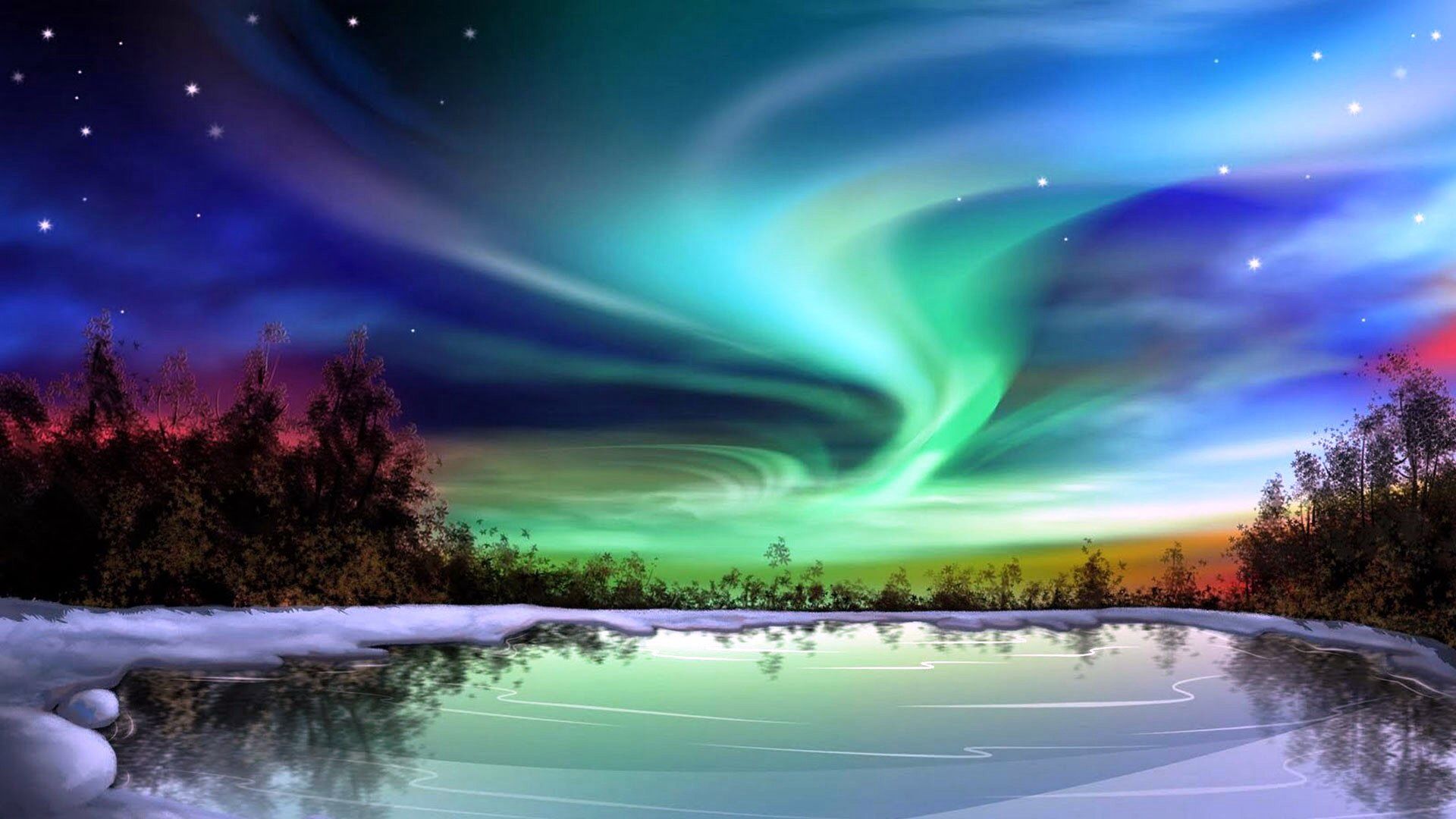 Purple Aurora Borealis Hd Wallpapers