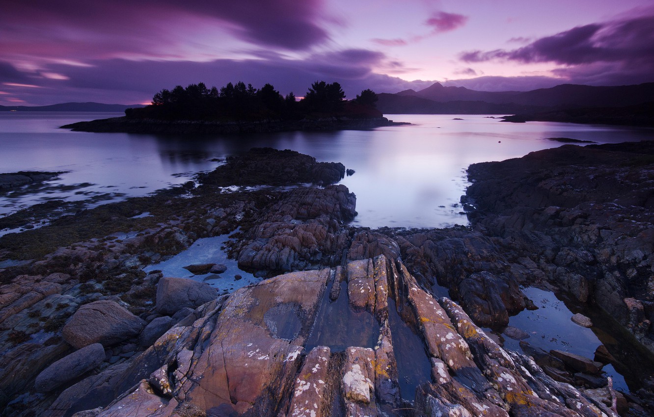 Purple Blu Sky And Mountains Rock Wallpapers