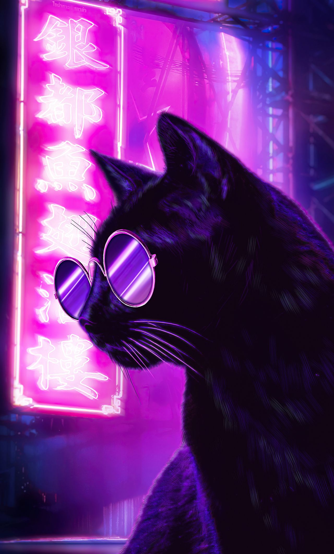 Purple Cat Aesthetic Wallpapers