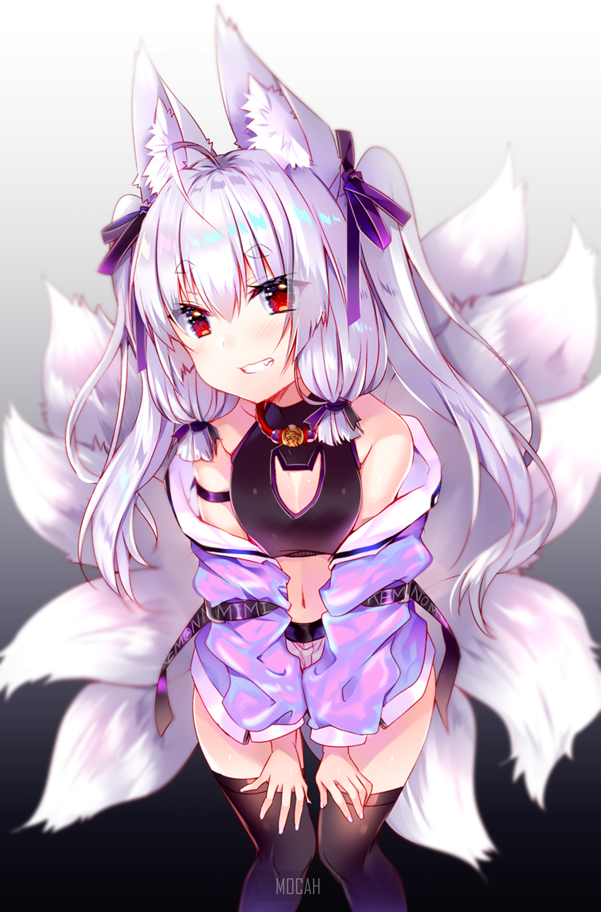 Purple Eyes Short Hair Animal Ears Girl
 Wallpapers