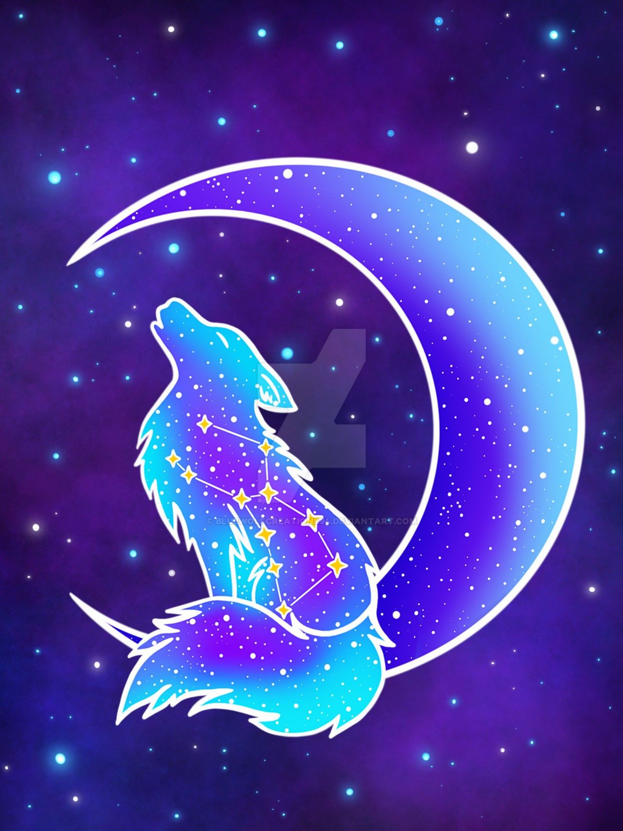 Purple Galaxy Wolf Wallpapers