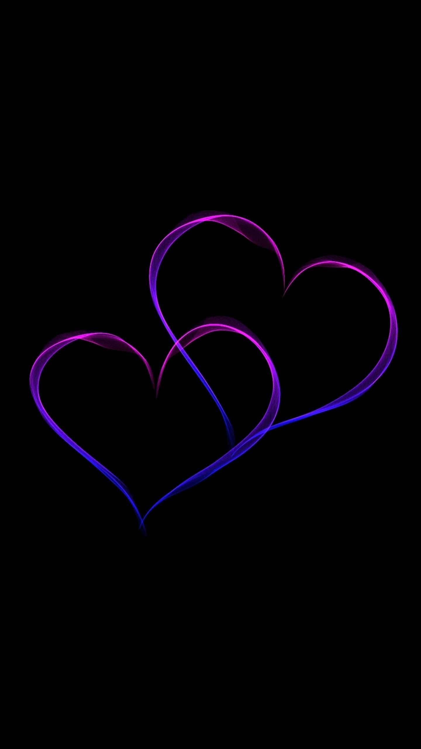 Purple Heart Black Background