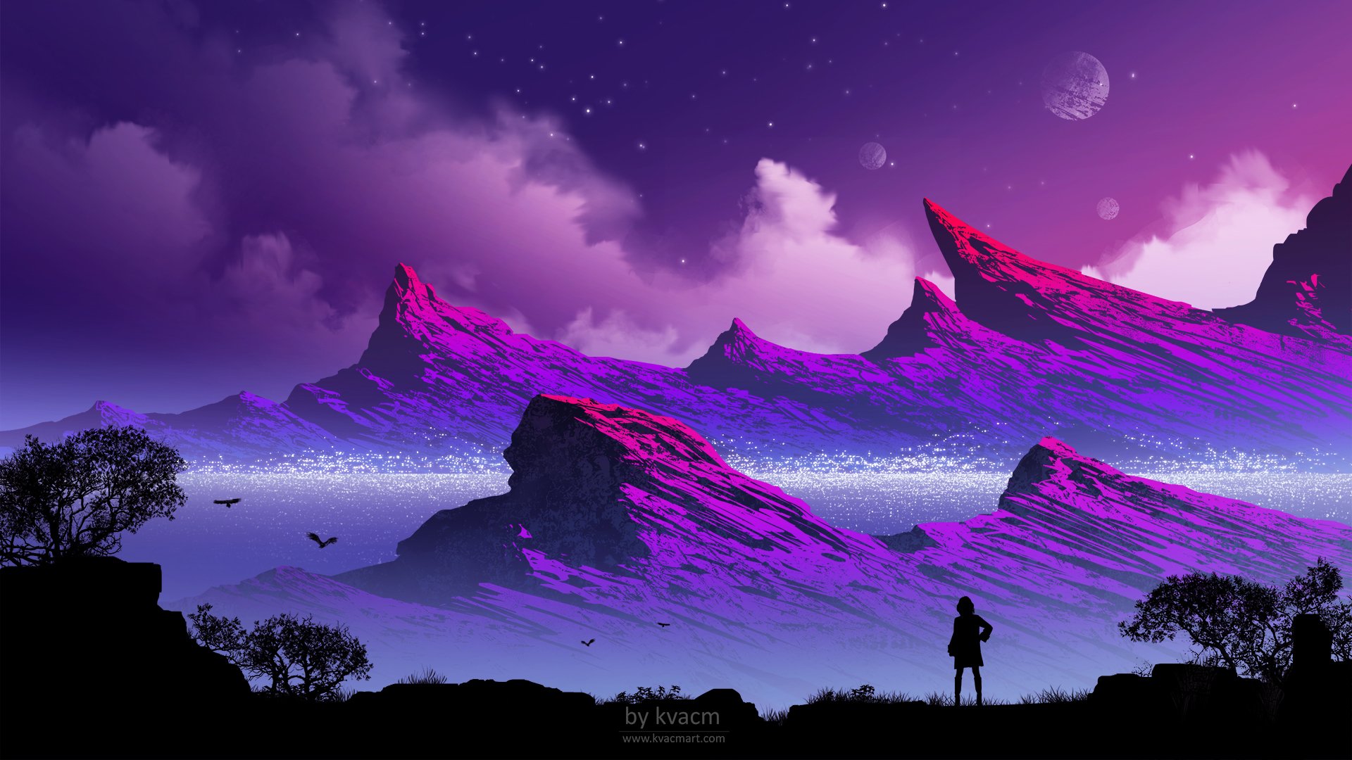 Purple Landscape Wallpapers
