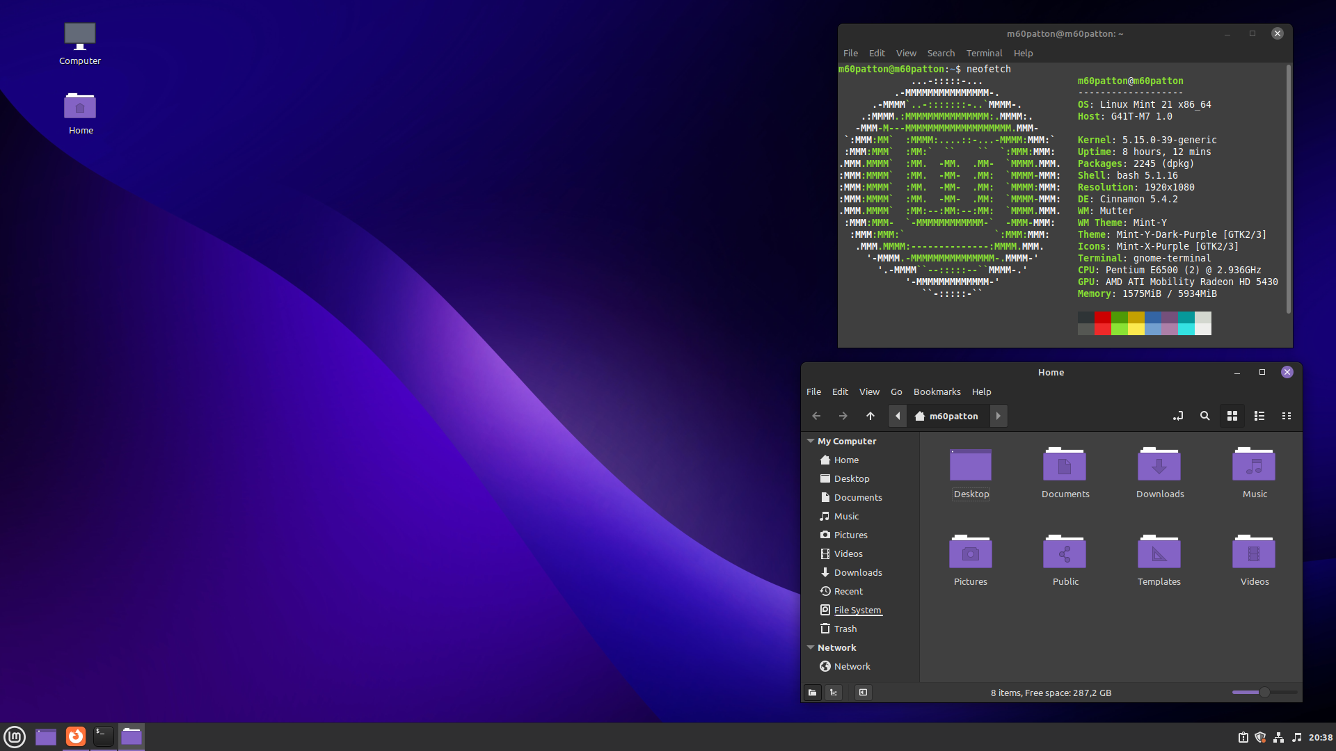 Purple Linux Mint Art Wallpapers