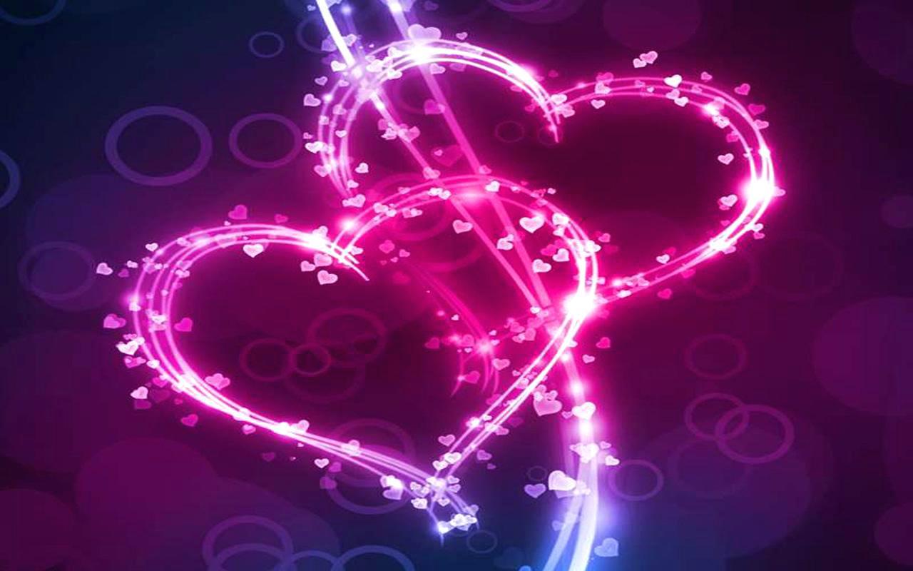 Purple Neon Heart Wallpapers