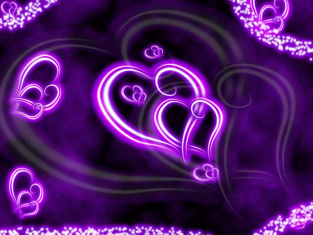 Purple Neon Heart Wallpapers