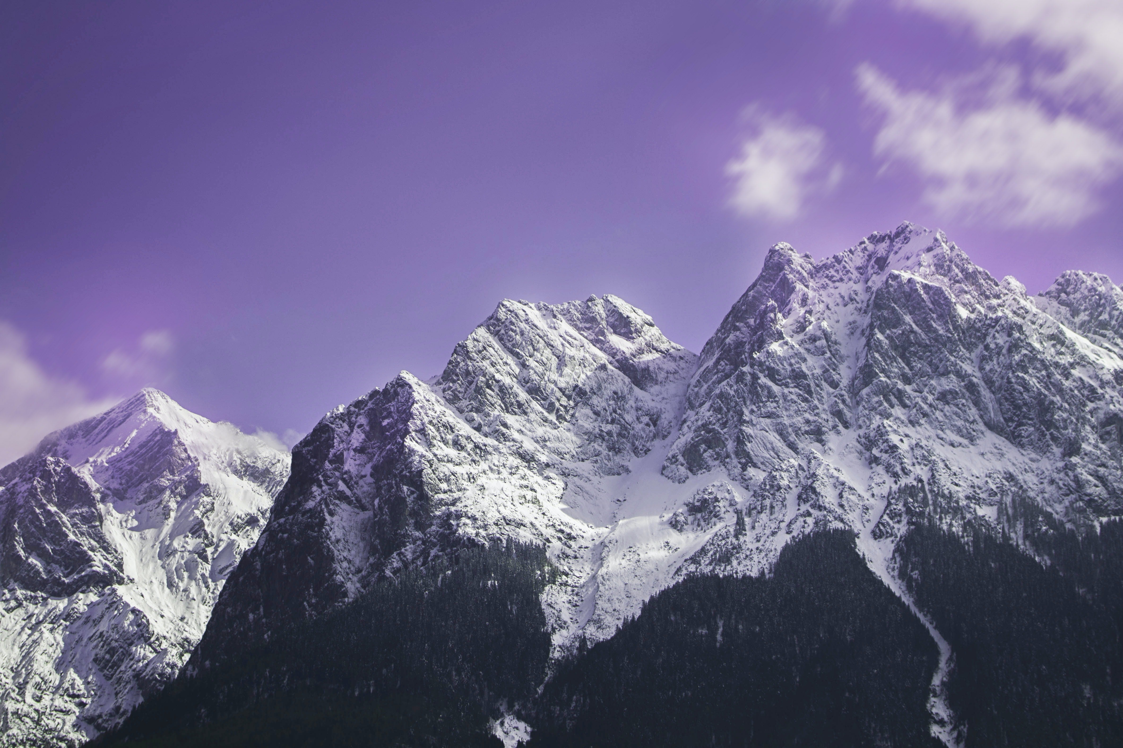 Purple Sky Clouds Mountains Wallpapers