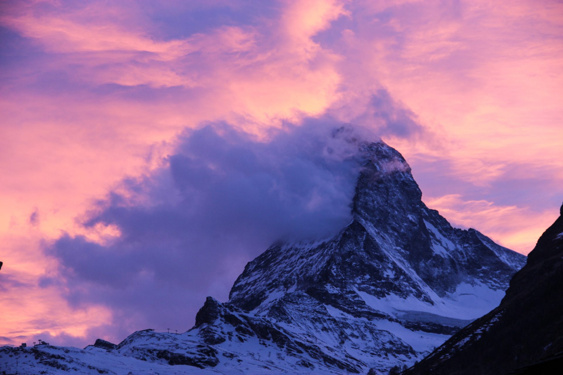 Purple Sky Clouds Mountains Wallpapers