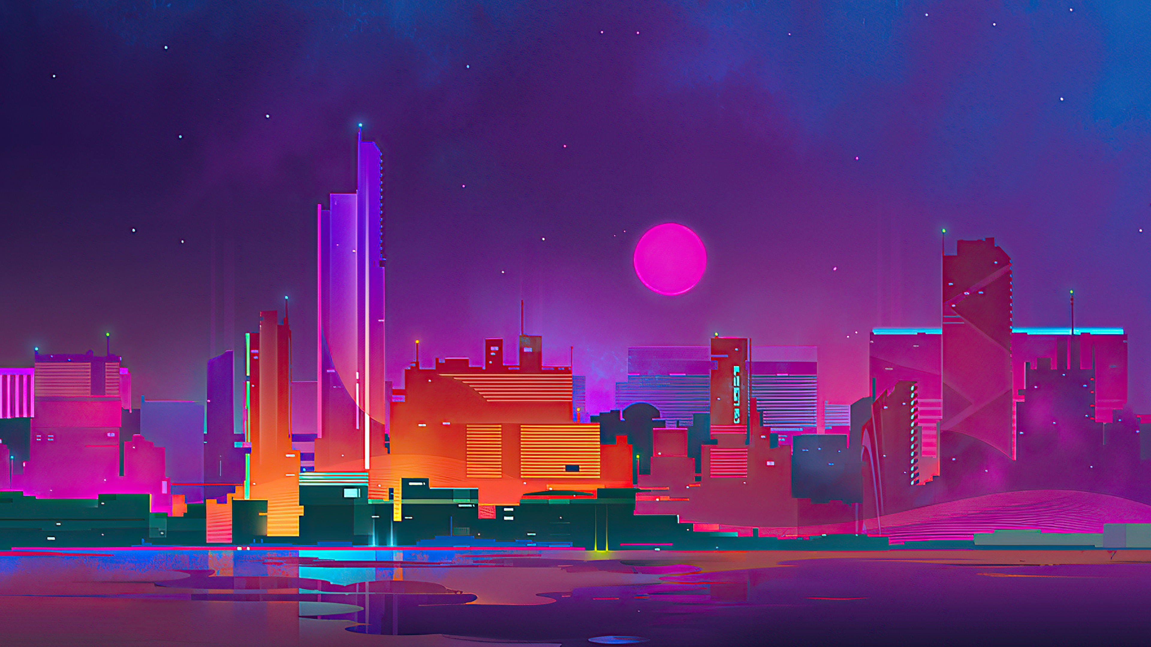 Purple Skyline Wallpapers