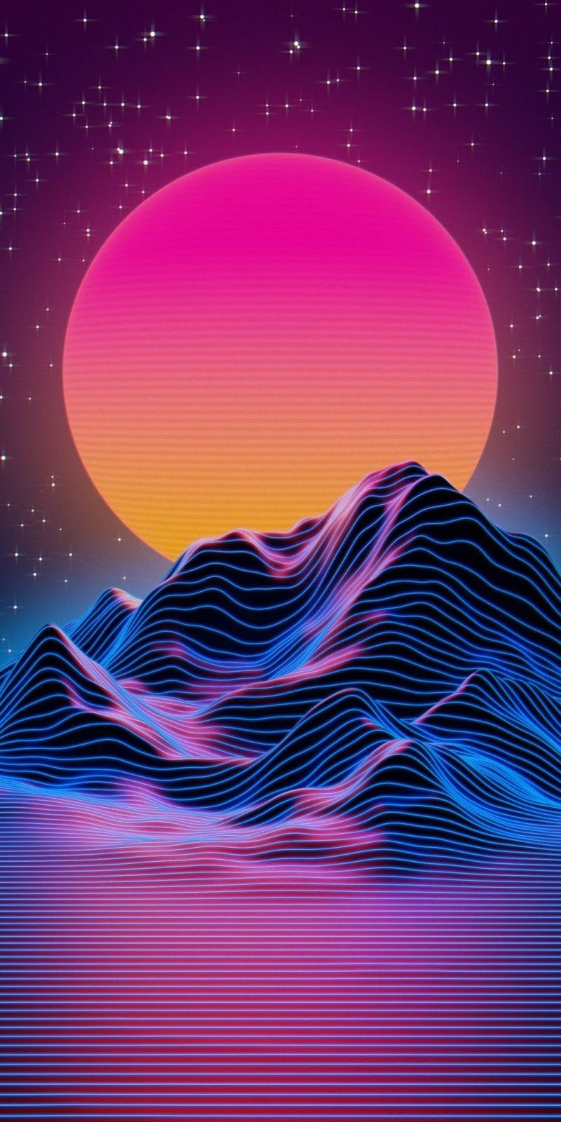 Purple Sunrise 4K Vaporwave Wallpapers