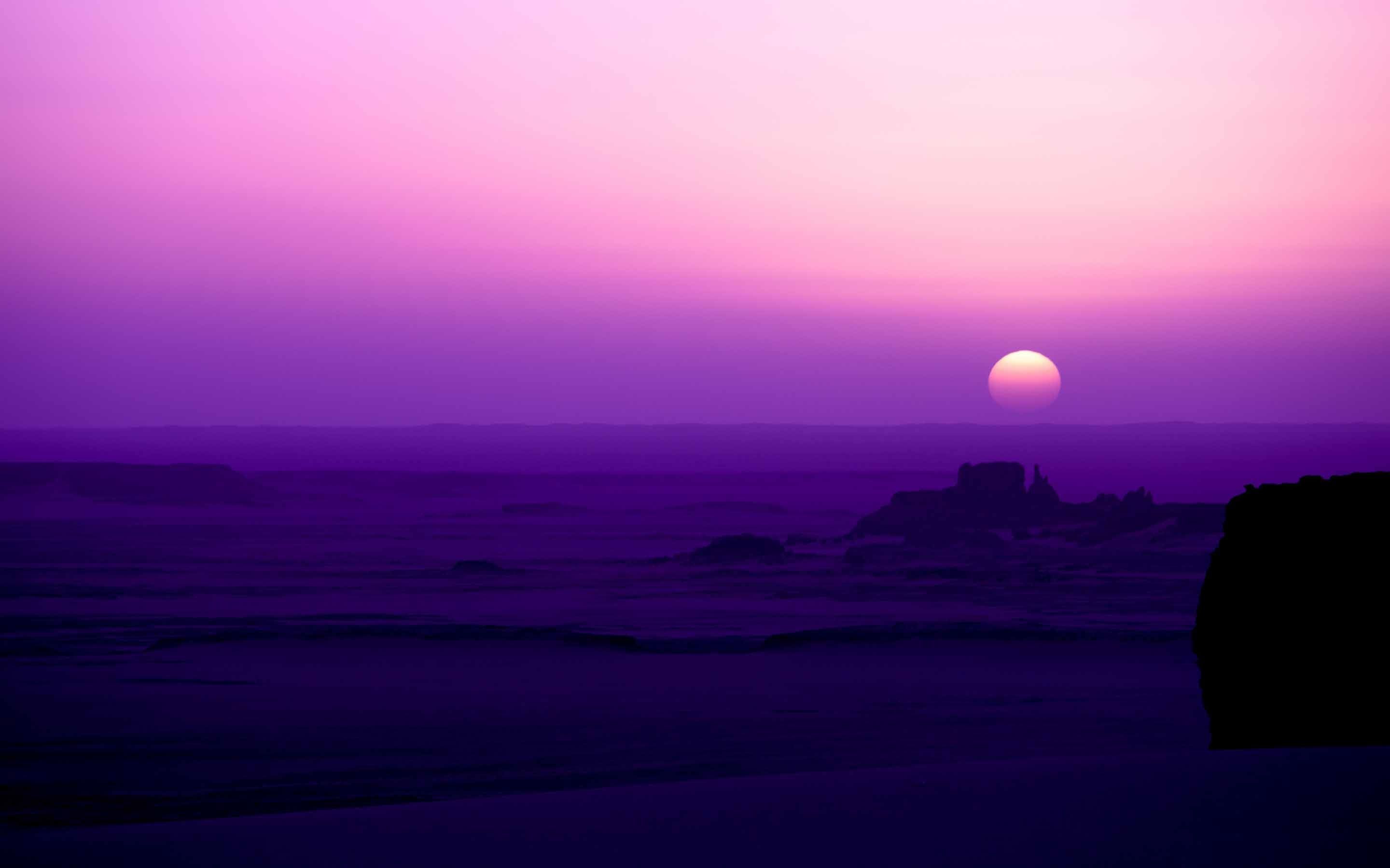 Purple Sunrise 4K Vaporwave Wallpapers