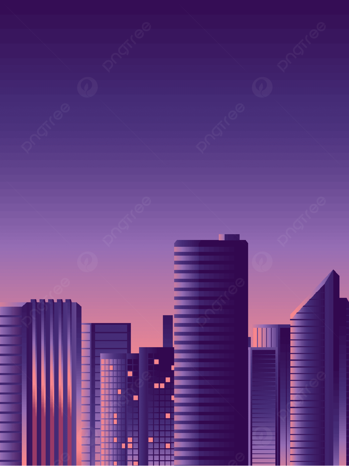 Purple Tall Buildings Minimal Wallpapers