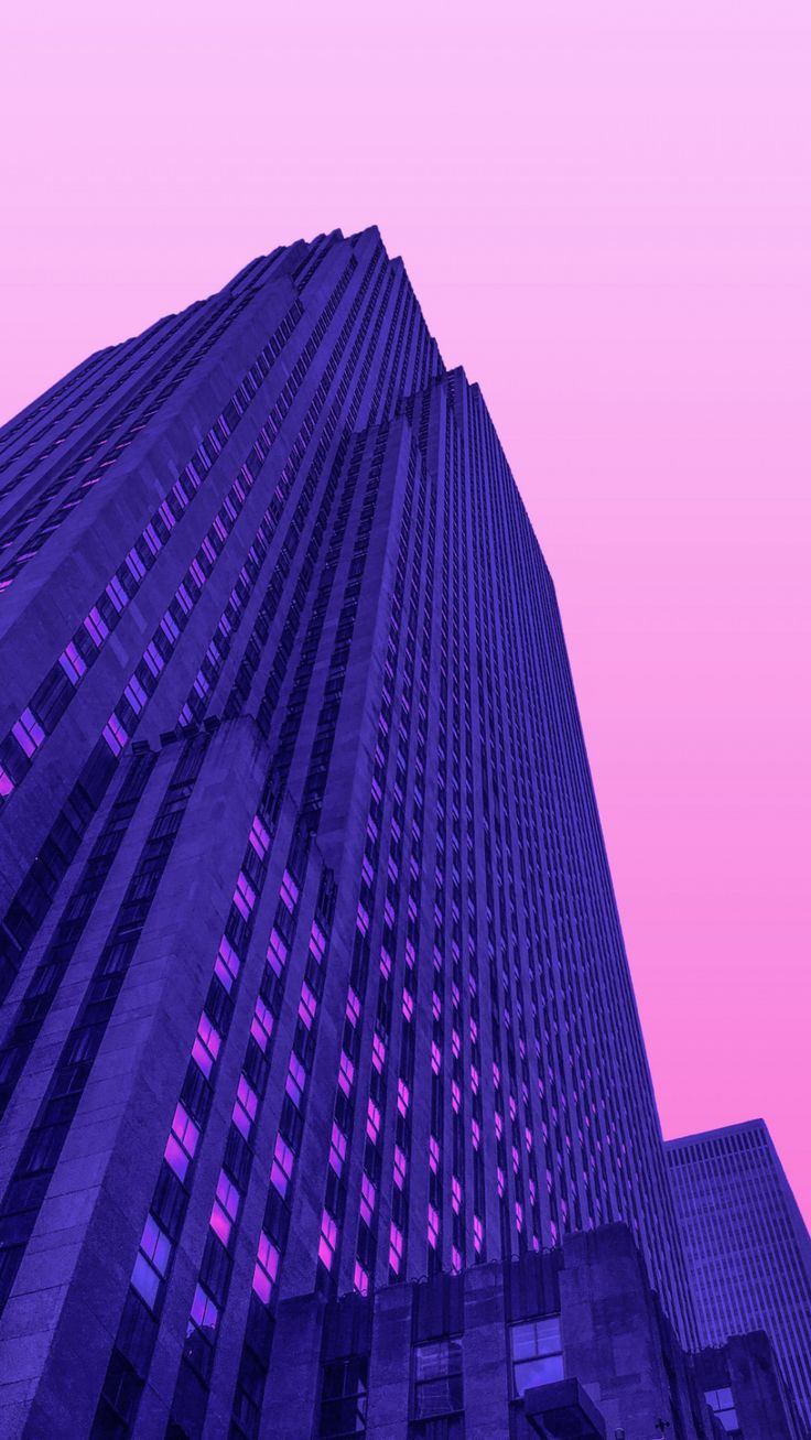 Purple Tall Buildings Minimal Wallpapers