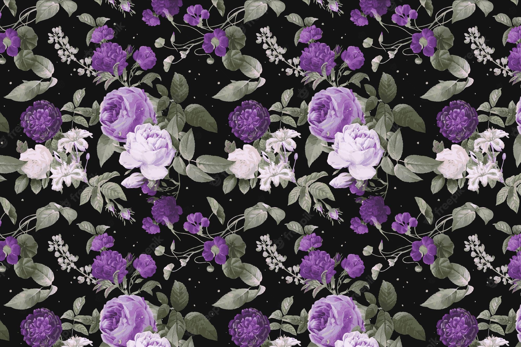 Purple Vintage Floral Background