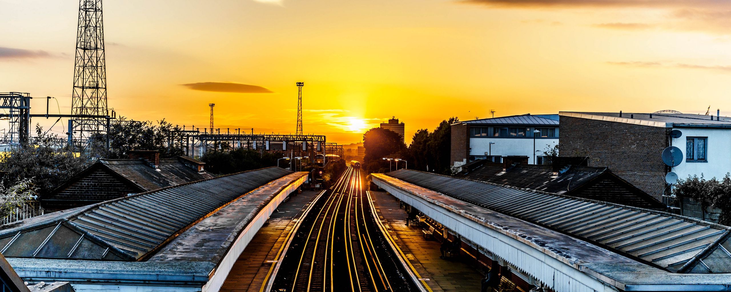 Railroad At Sunset Wallpapers