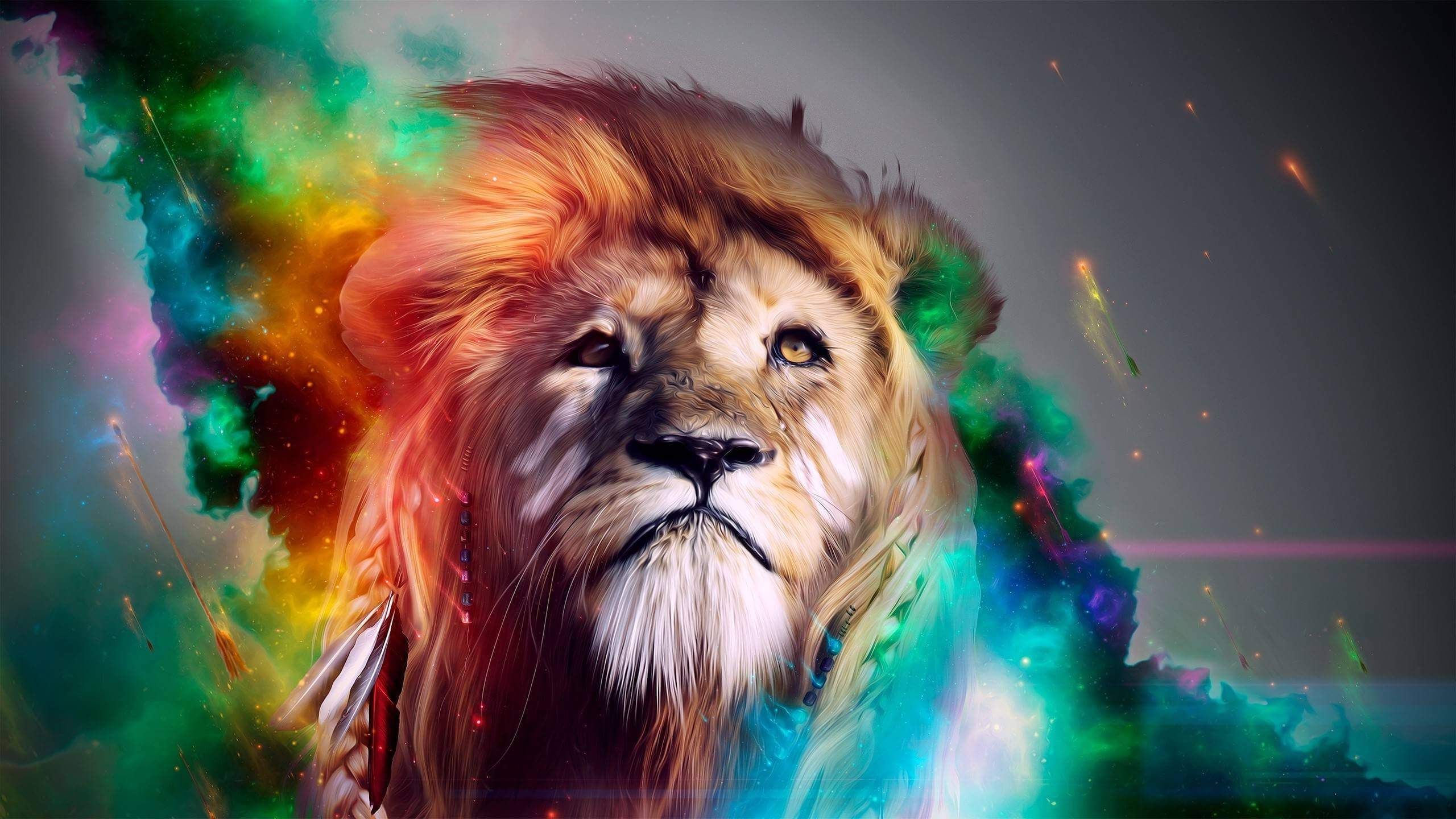 Rainbow Lion Background