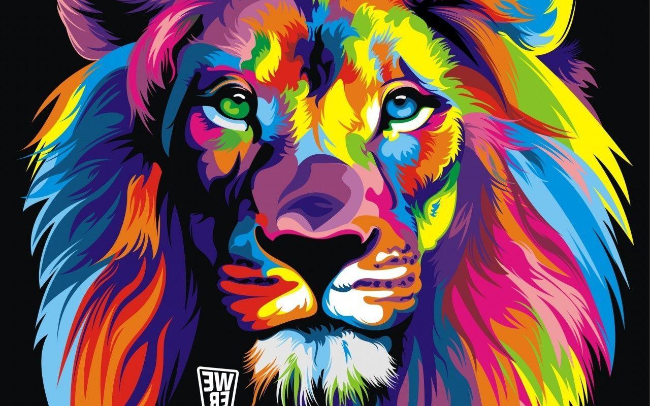 Rainbow Lion Background