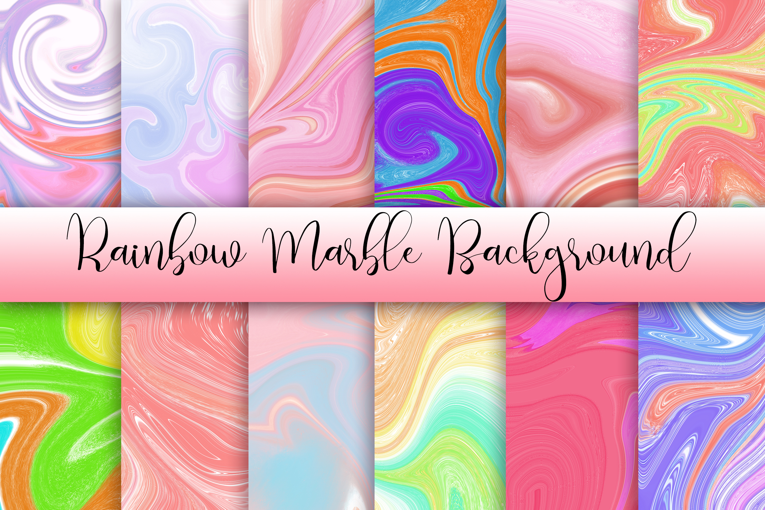 Rainbow Marble Background