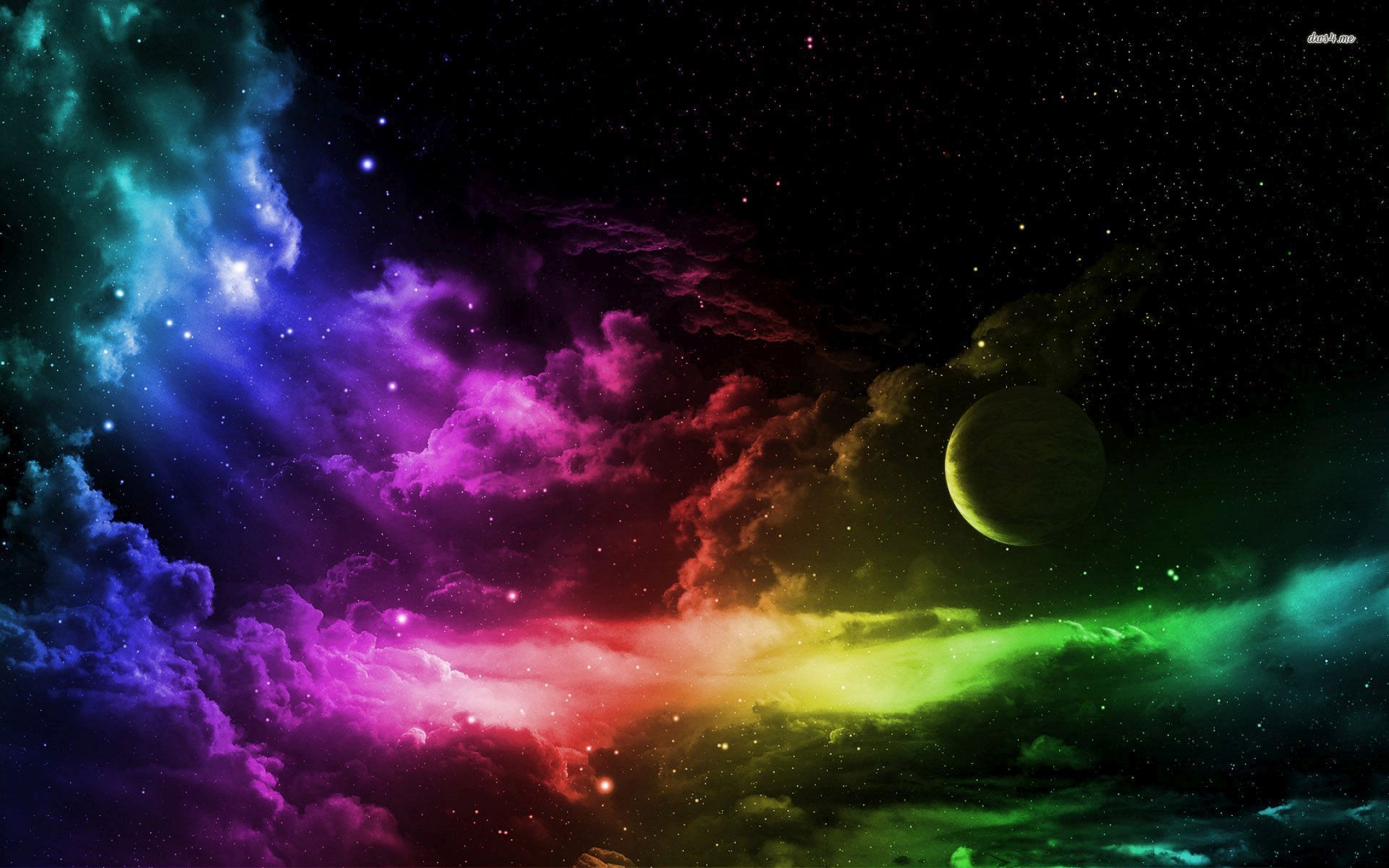 Rainbow Nebula Galaxy Background