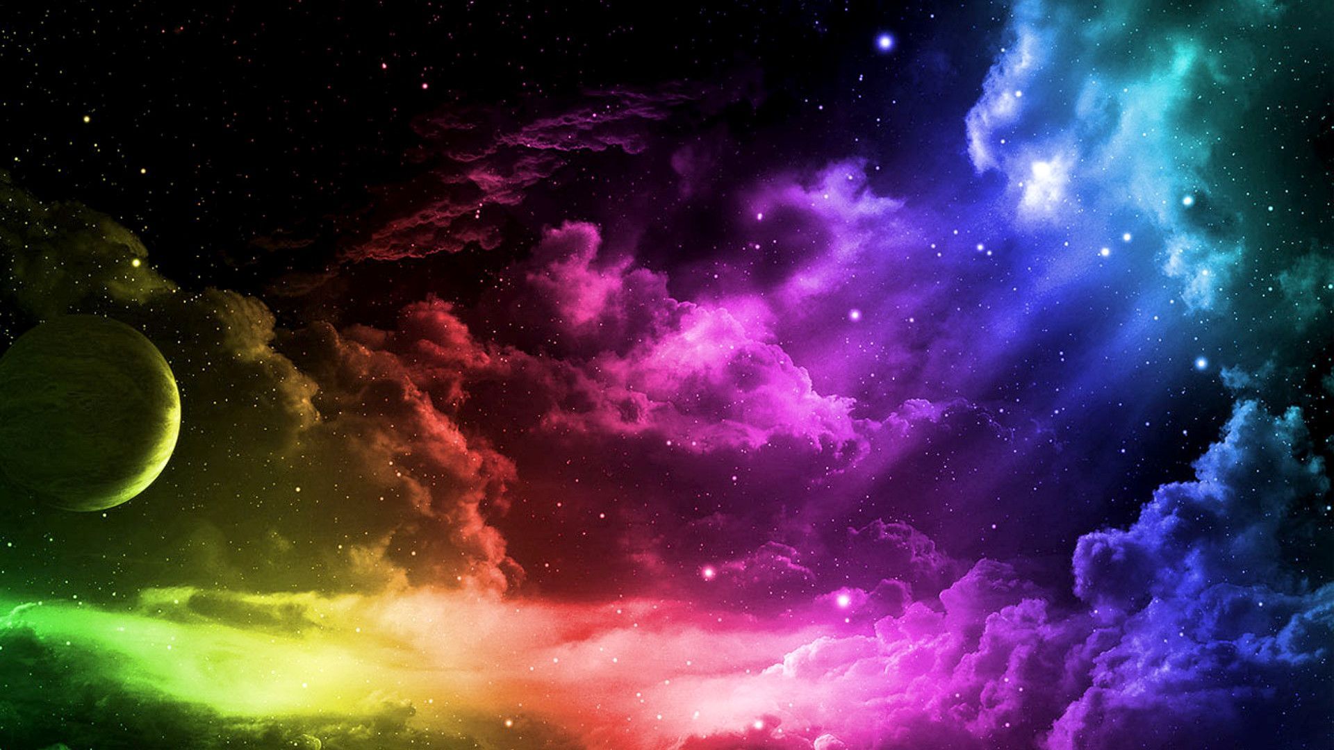 Rainbow Nebula Galaxy Background