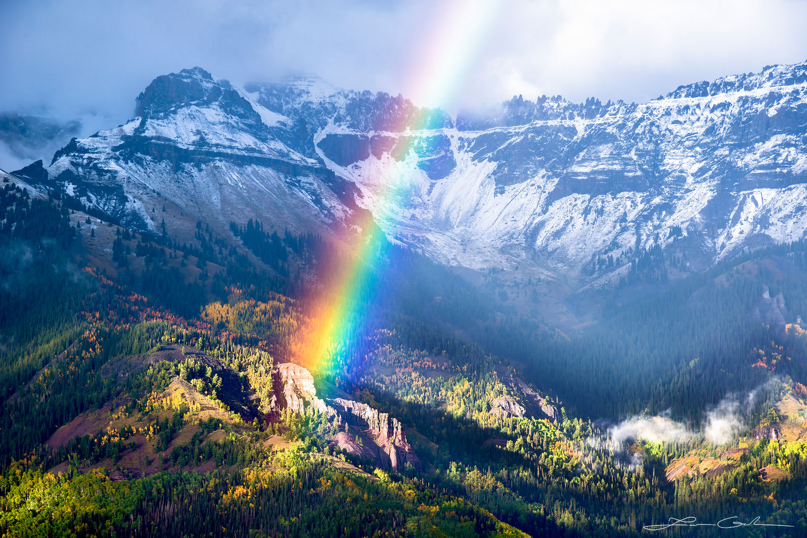 Rainbow Over Snowy Mountain Wallpapers