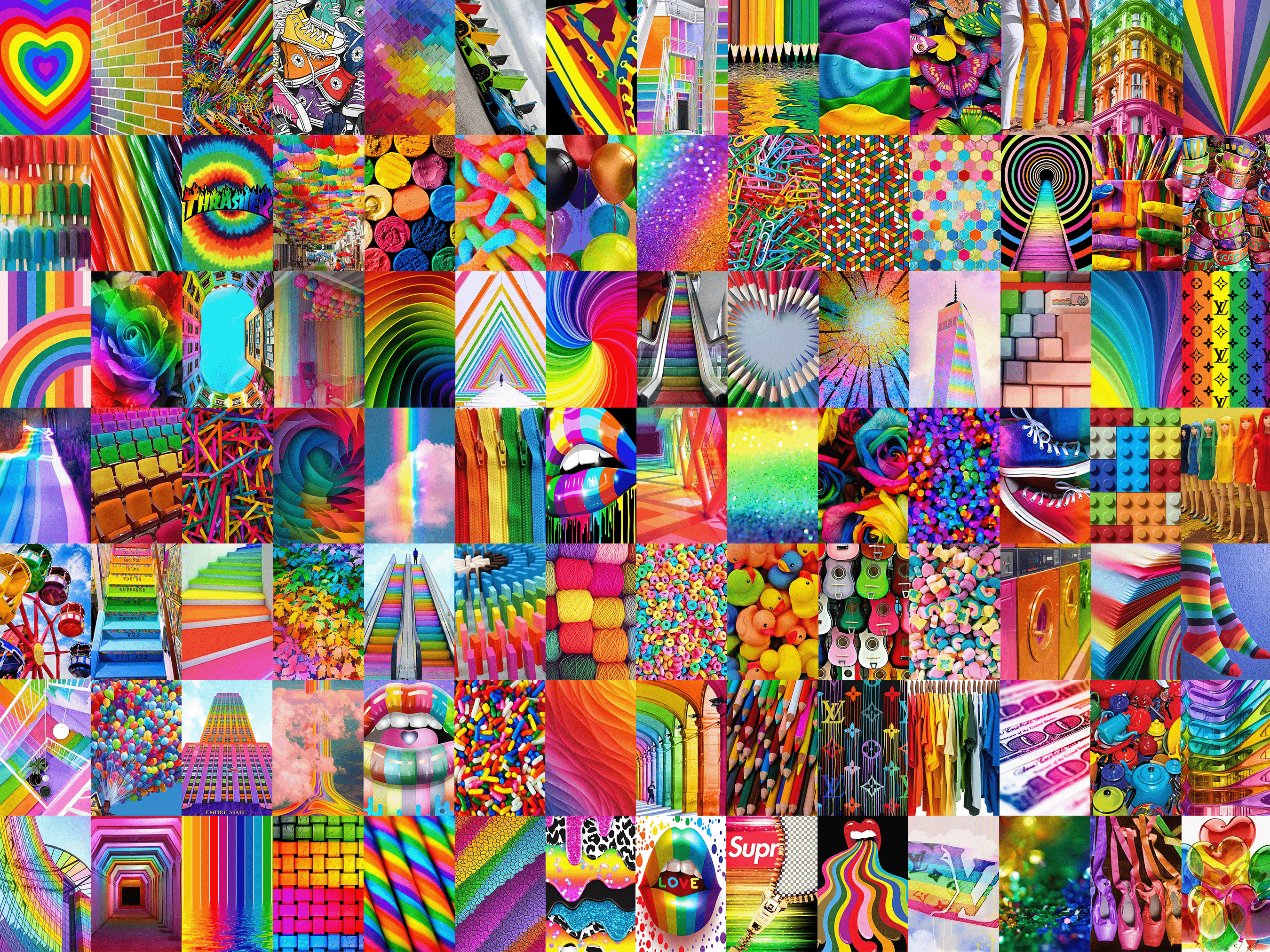Rainbow Photo Wall Collage Wallpapers
