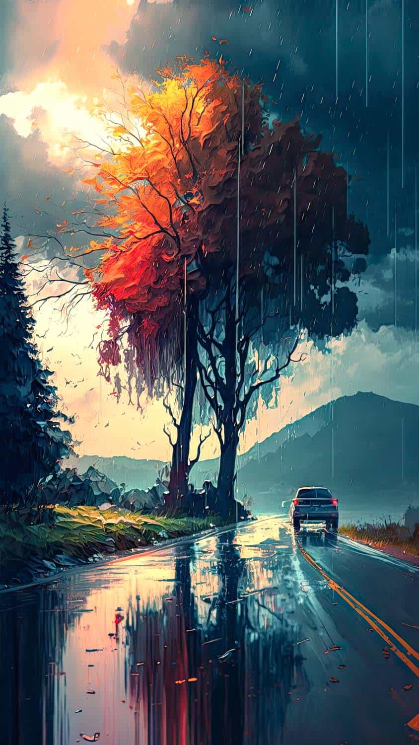 Rainy Road Wallpapers