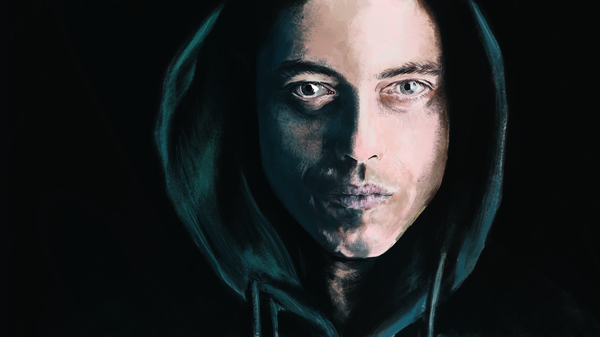 Rami Malek Of Mr. Robot Face Art Wallpapers