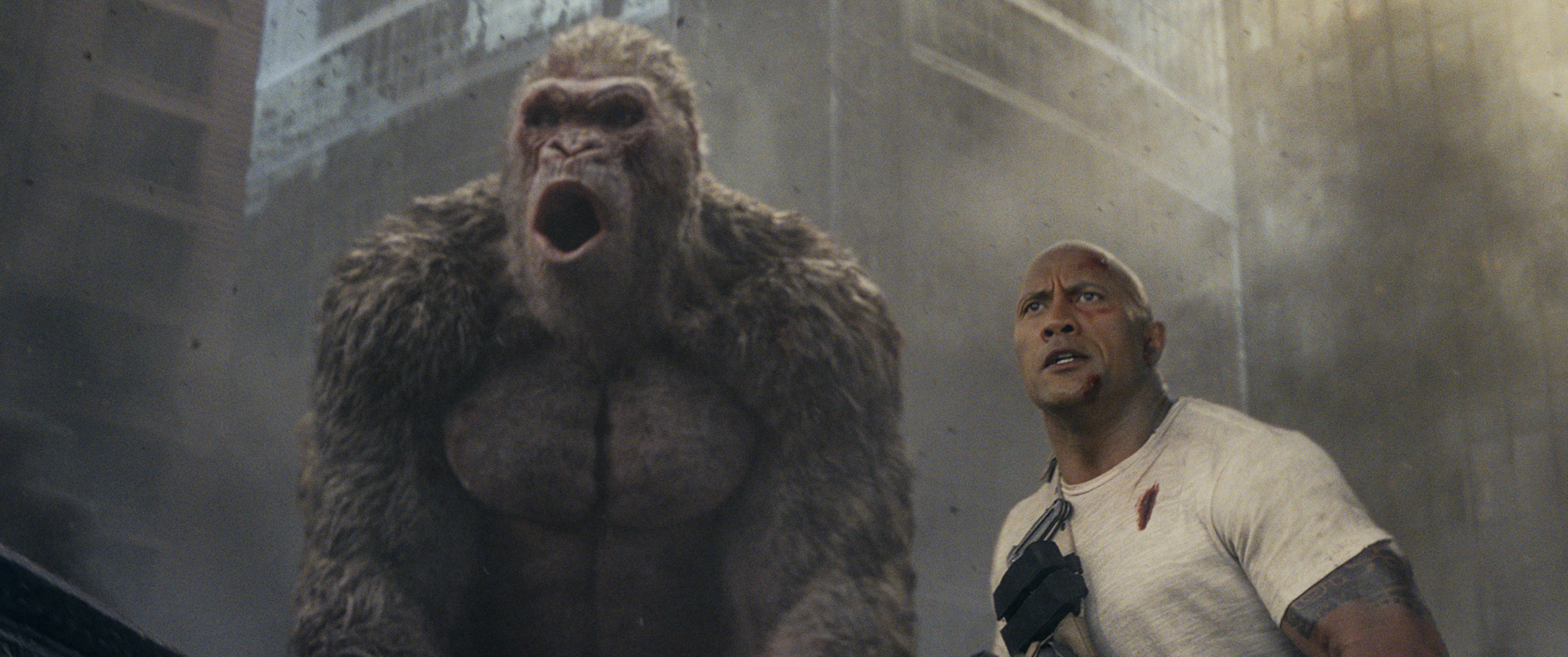 Rampage Dwayne Johnson, George The Giant Gorilla And Dinosaur Wallpapers