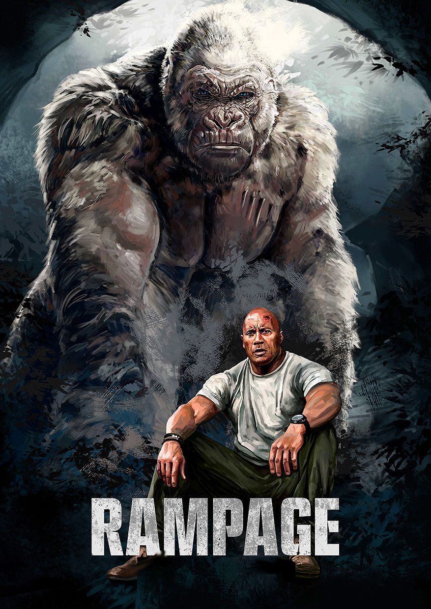 Rampage Dwayne Johnson, George The Giant Gorilla And Dinosaur Wallpapers