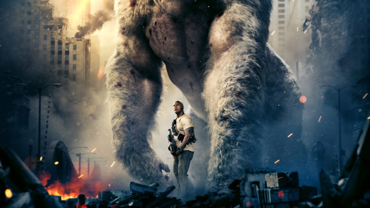 Rampage Dwayne Johnson, George The Giant Gorilla And Dinosaur Wallpapers