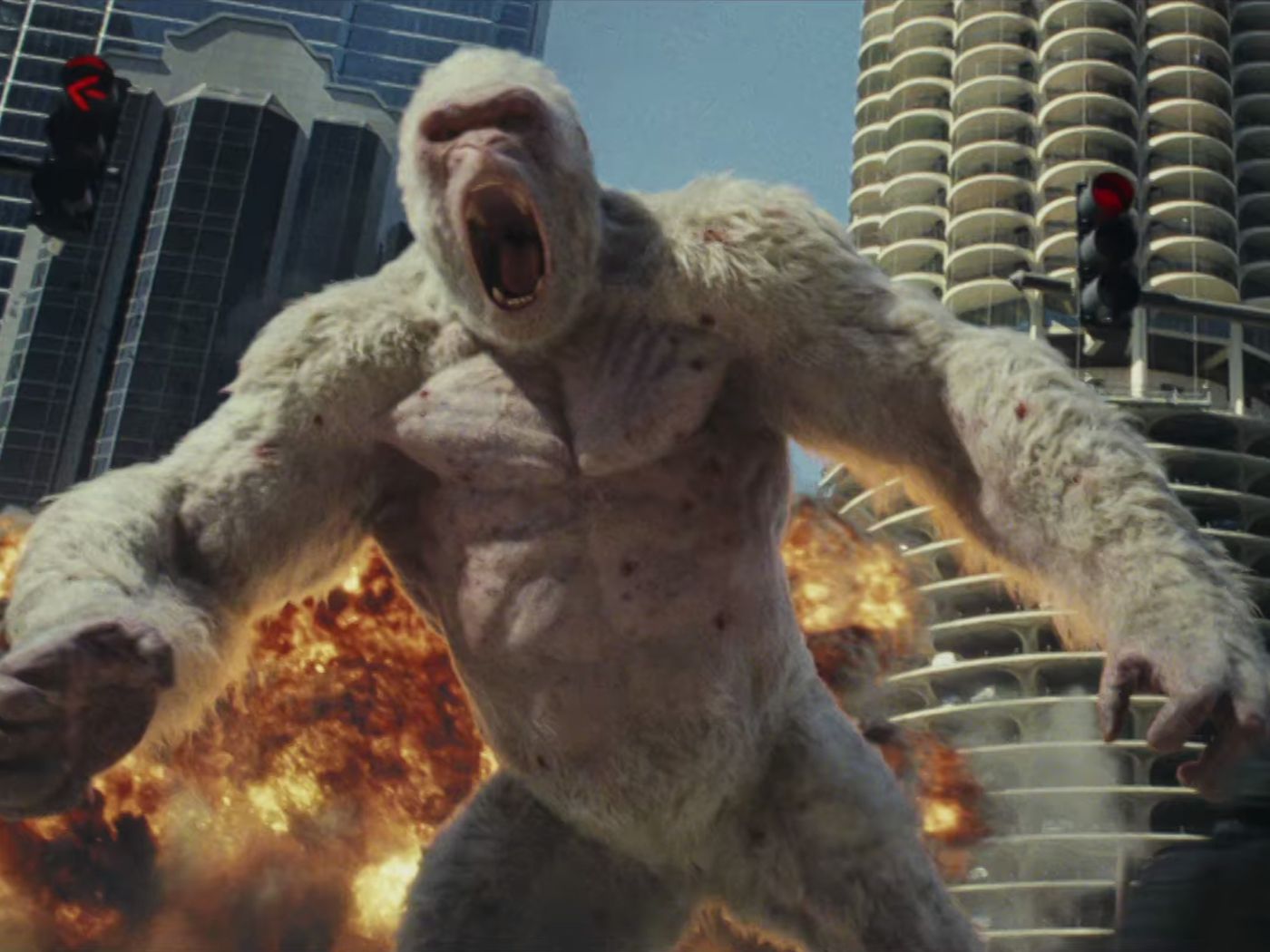 Rampage Dwayne Johnson, George The Giant Gorilla And Dinosaur Wallpapers