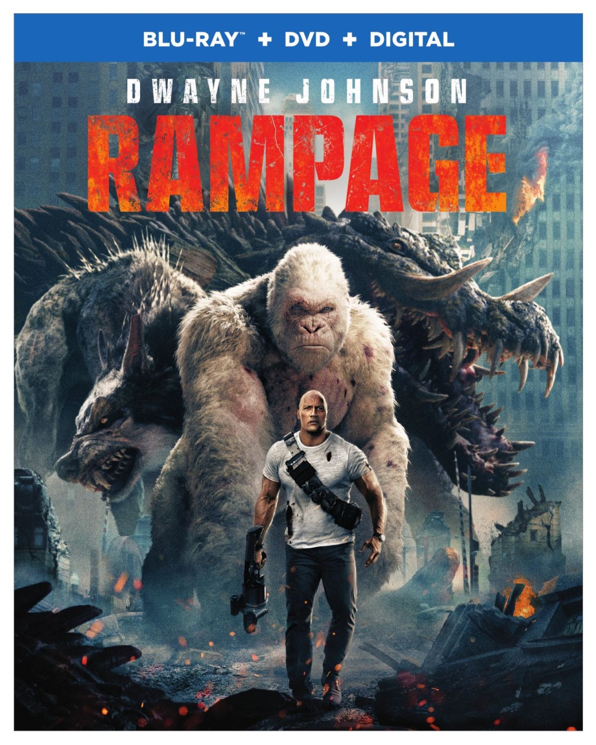 Rampage Dwayne Johnson, George The Giant Gorilla And Dinosaur Wallpapers