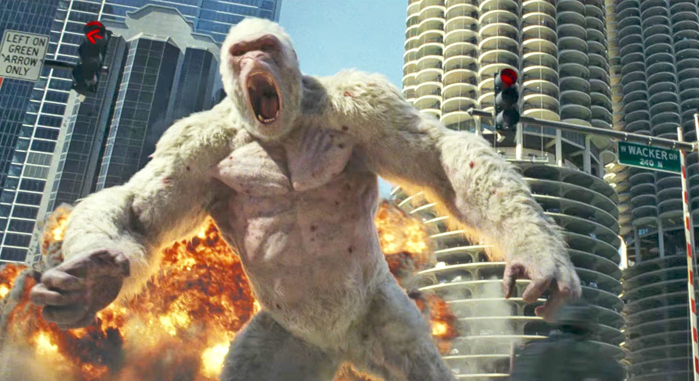 Rampage Dwayne Johnson, George The Giant Gorilla And Dinosaur Wallpapers