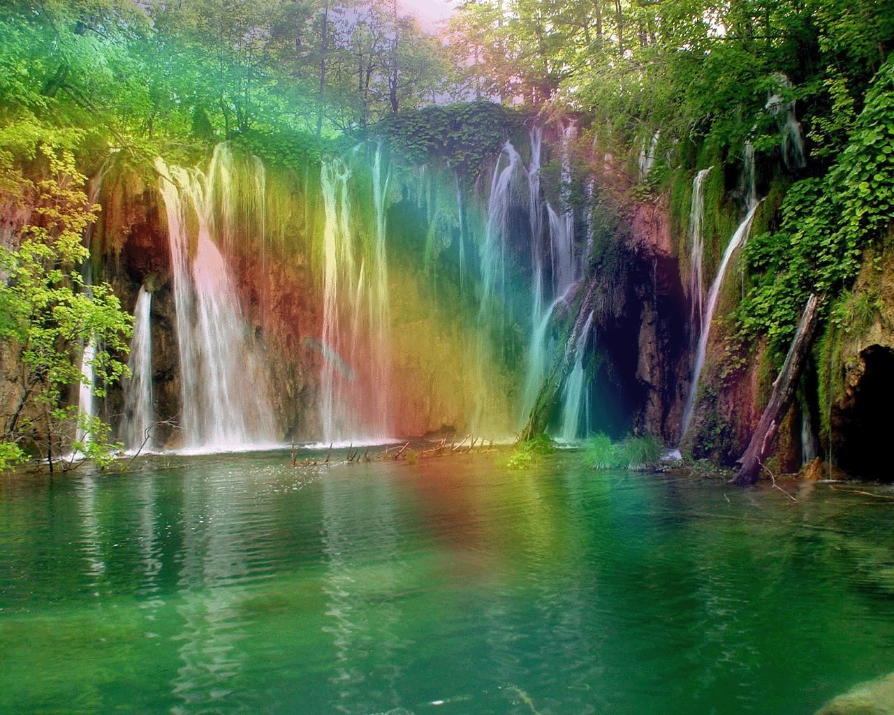 Real Rainbow Beautiful Waterfalls Wallpapers
