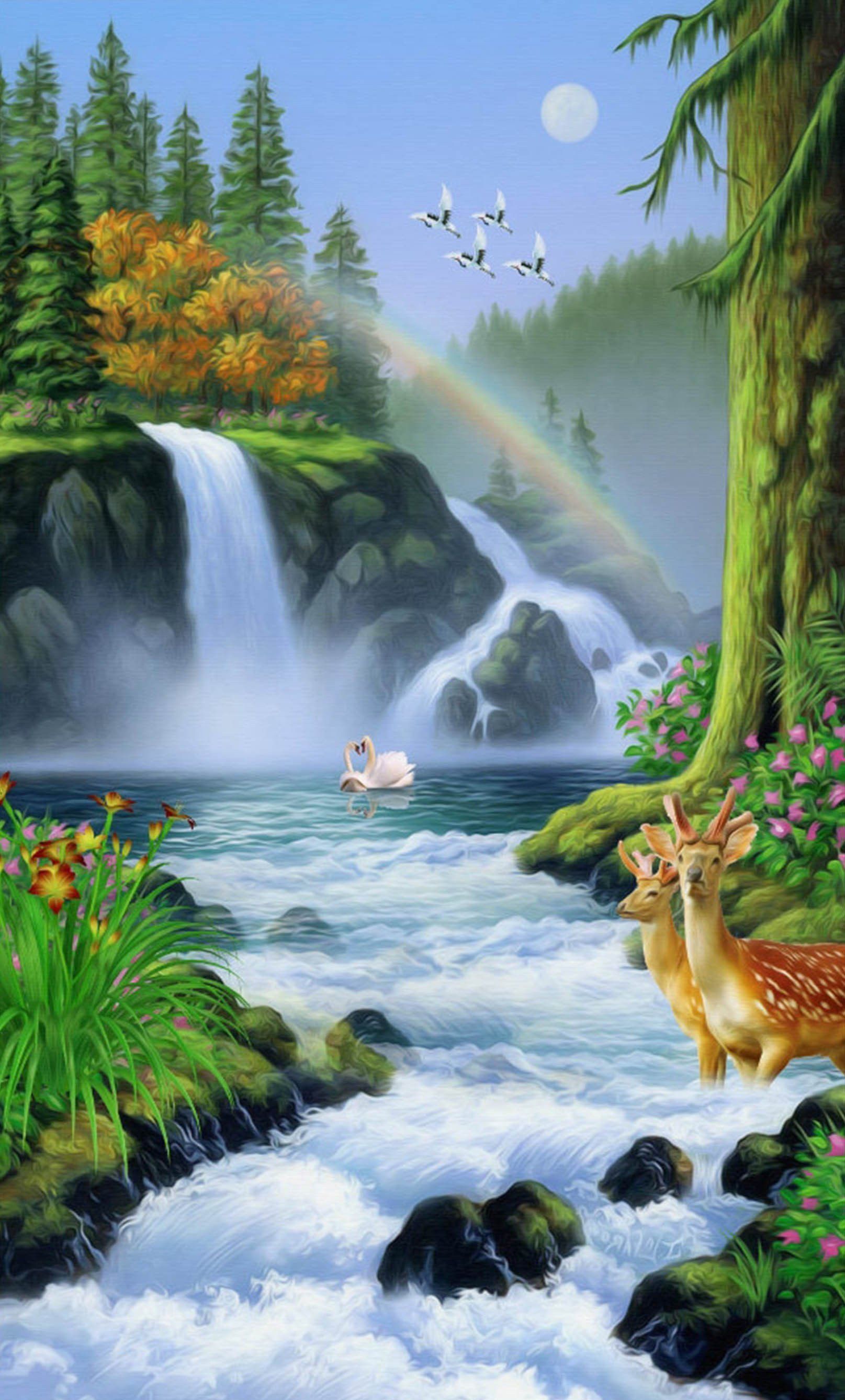 Real Rainbow Beautiful Waterfalls Wallpapers