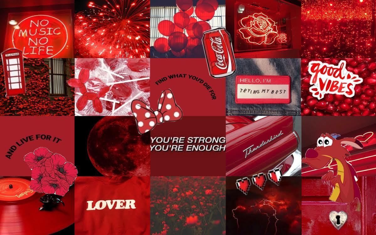 Red Aesthetic Collage Wallpapers