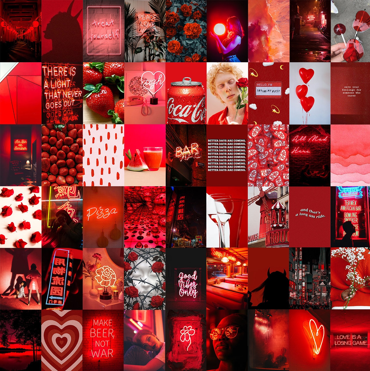 Red Aesthetic Collage Wallpapers