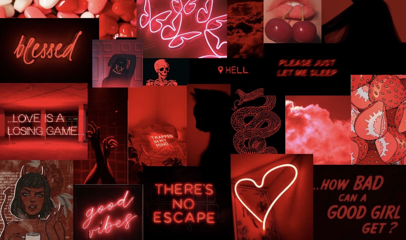 Red Aesthetic Collage Wallpapers