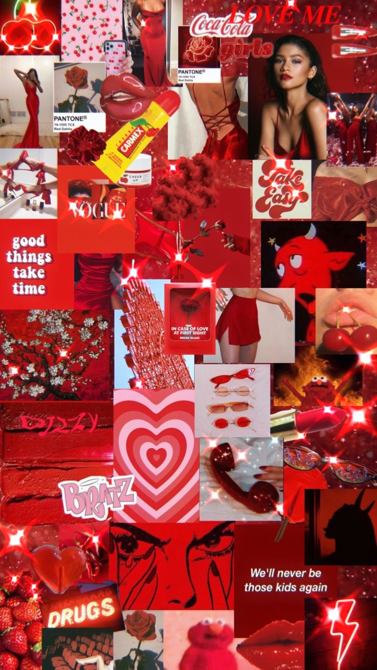 Red Aesthetic Collage Wallpapers