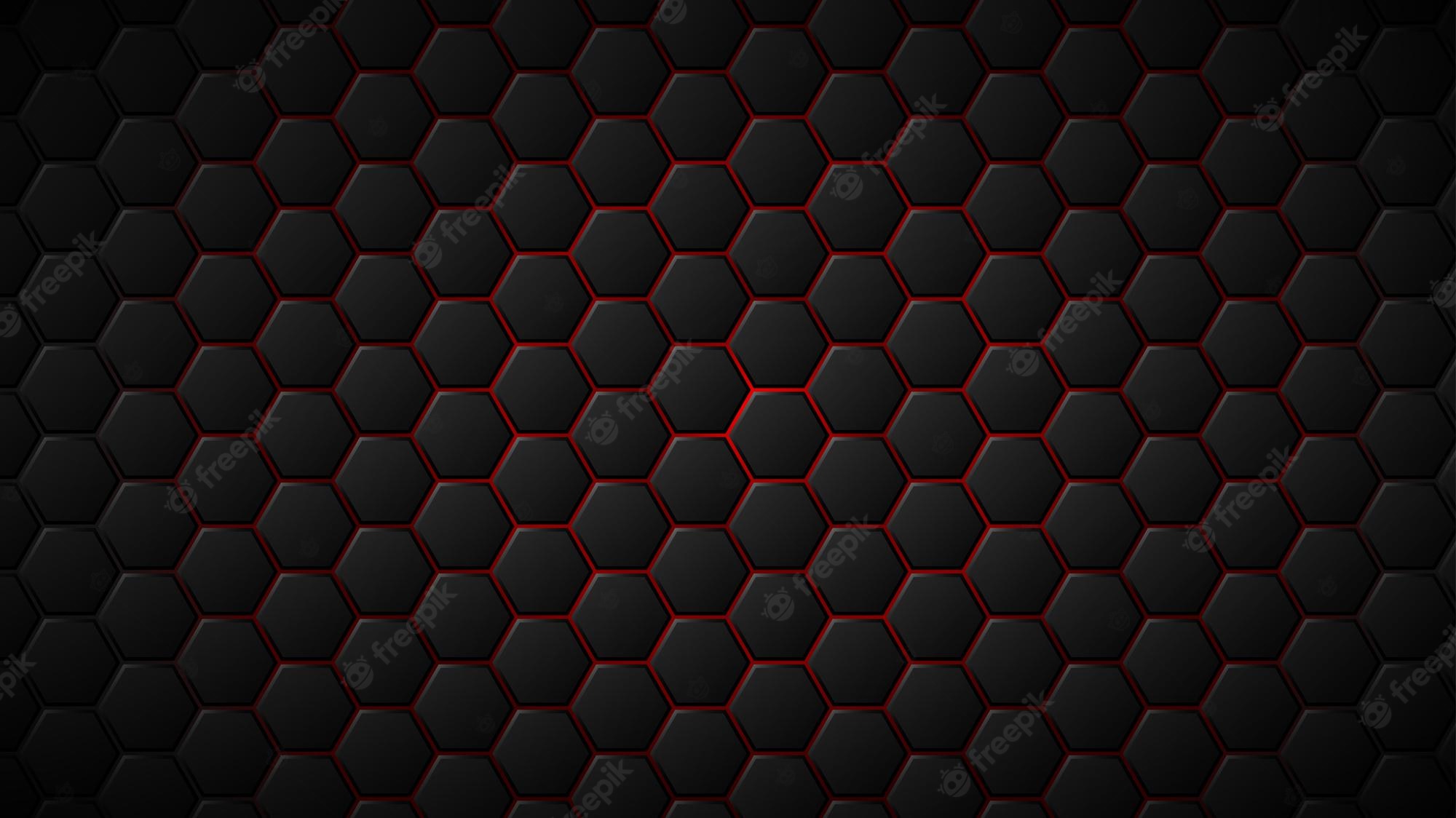 Red And Black Hexagon Wallpapers