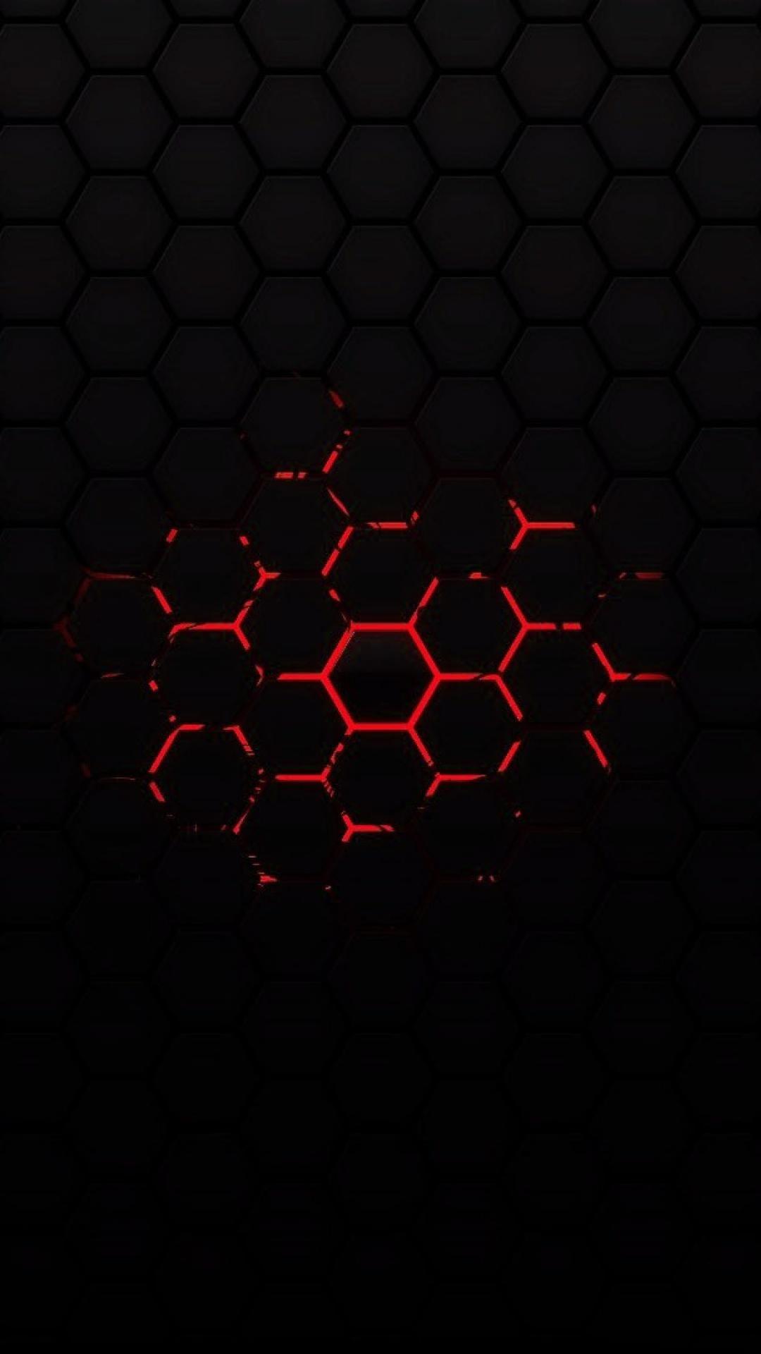 Red And Black Hexagon Wallpapers